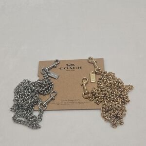 Coach 46" Chain Strap Set in Silver & Gold
